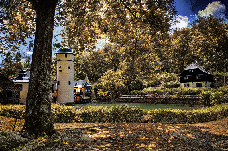 Le château entouré d'eau dans le Spessart