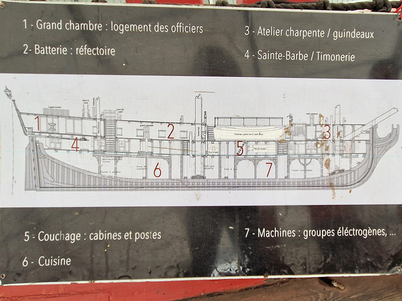 Plan du navire L'Hermione | © Bert Schwarz 2023