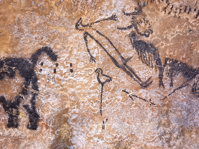 Homme devant une peinture rupestre | © Bert Schwarz 2020